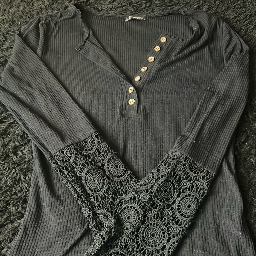 Black ribbed long sleeve